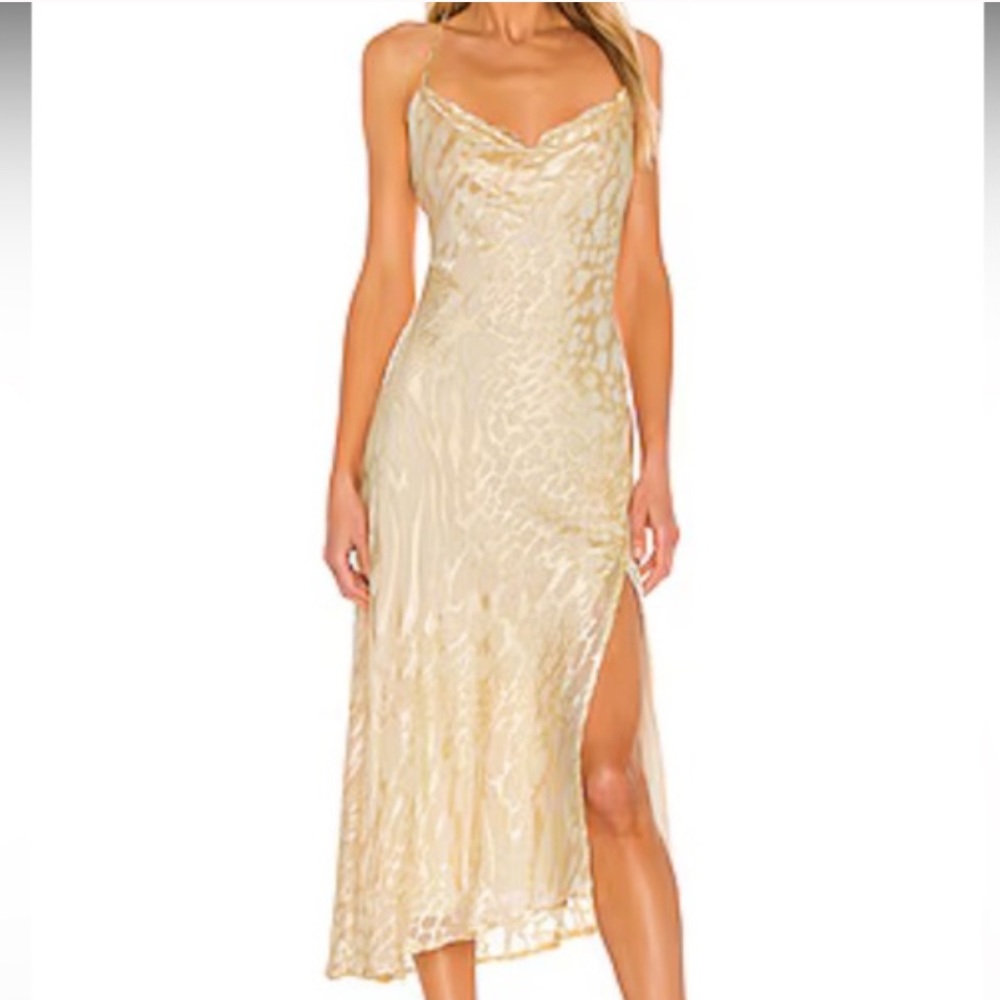 ANTHROPOLOGIE ASTR The Label Butter Yellow Asymmetrical Hem Fairy Maxi Dress Med